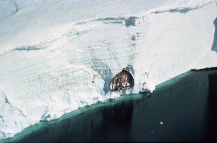 Halley III - emerging from the ice cliffs